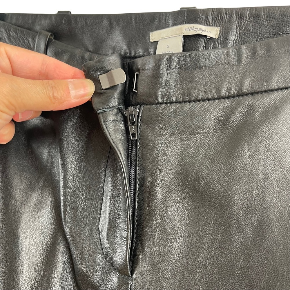 Halogen Classic Black Leather Pants Size 2 - Picture 6 of 10